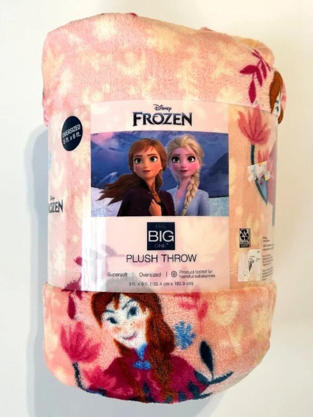 NEW DISNEY FROZEN PLUSH SOFT THROW BLANKET THE BIG ONE 5X6 FT NWT